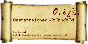 Oesterreicher Árpád névjegykártya